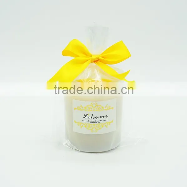 Wholesale Candle Glass Jar , Glass Candle Holder With Color Ribbon photo-4