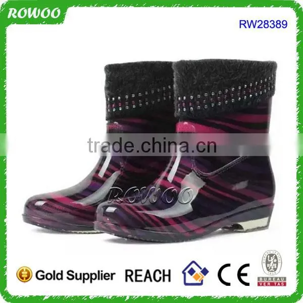 Rain Boots With Collar, Long Rubber Boots, Rain Boots With Fur Lining photo-2