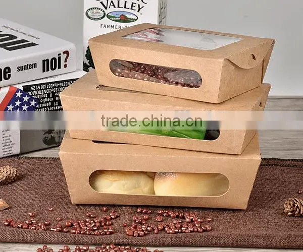 Food Packaging Kraft Salad With Window Boxes Disposable Takeaway Custom l Quality Choice photo-2