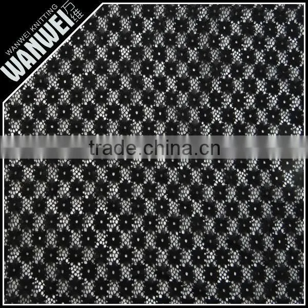 Small Flower Dots Yarn Crochet Resilient Hollow Fabric Print Customed Color Nylon Spandex Lace Fabric for Designer Dress 5016