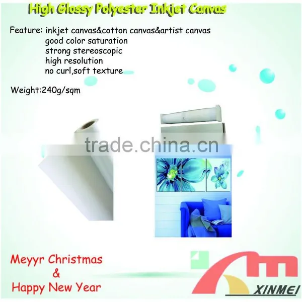 240GSM~260GSM HIGH GLOSSY POLYESTER Digital Printing Canvas photo-3