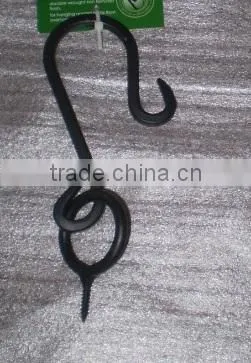 Black Forged Metal Curved Hanging Plant Bracket Hook, Wall Hanging Bracket, Hanging Bracket