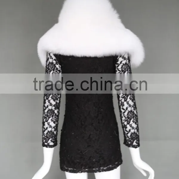 Real Fur Trim / Wholesale Fox Fur Trim /detachable Fox Fur Collar photo-3