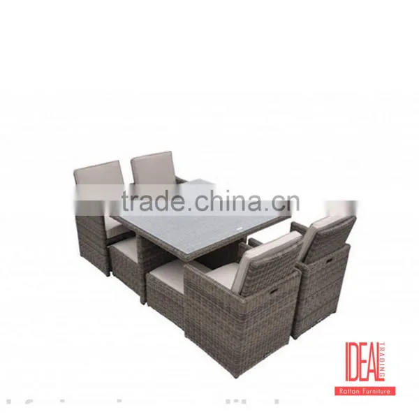 Outdoor Swimming Pool Party Square Table and Rattan Arm Chair Wicker Garden Furniture photo-2