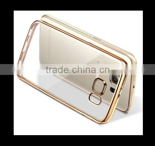 Clear Hard Back TPU Gold Electroplating Bumper Case Cover For Samsung S7 & S7 Edge photo-2