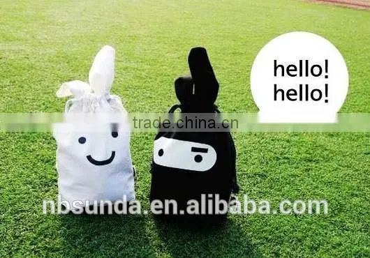 Printing Rabbit Shaped Good Quality Cheap Price Cotton Drawstring Bag photo-4