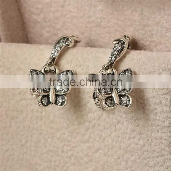 Handmade Latest Cute Girls Butterfly Earring Studs With Lot Of Gemstones photo-3