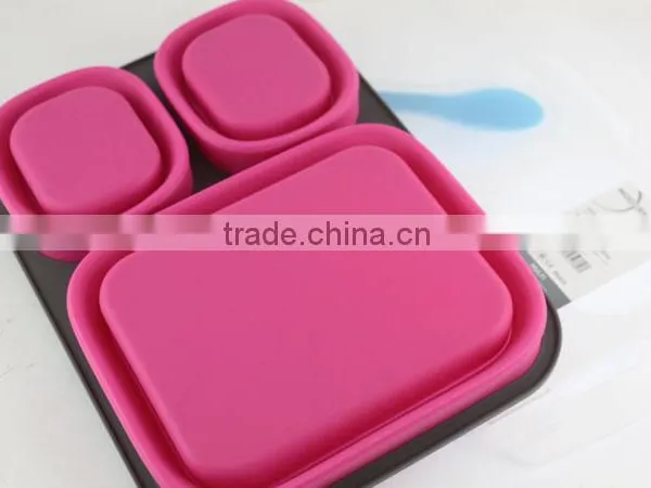 3 Compartments Microwave Bento Lunch Box Set For Kids Multifunctional Lunchbox photo-6