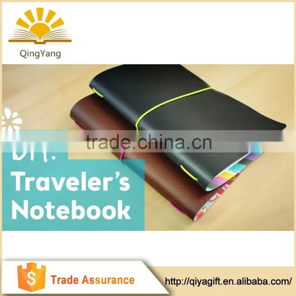 Soft pu Cover Notebooks With Elastic Band Travelers Notebook Leather