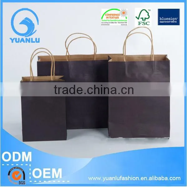 Wood Pulp Kraft Paper Printed Christmas Gift Recycle Paper Bag