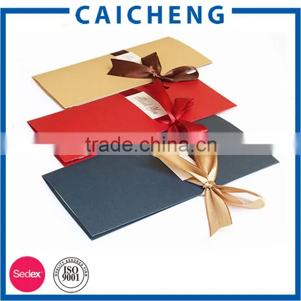 Folding Handmade Gift Card Wedding Invitation Card With Ribbon photo-5
