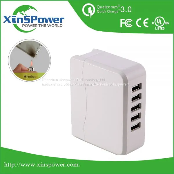 High Quality Desktop Type 5 Ports 5V 8A EU Plug Travel USB Charger With FCC UL CE Certification photo-3