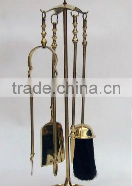Decorative Brass Fireplace Tool Set
