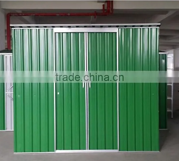 Outdoor DIY Product Sloping Roof Sliding Door Metal Green Sheds With Low Price photo-2