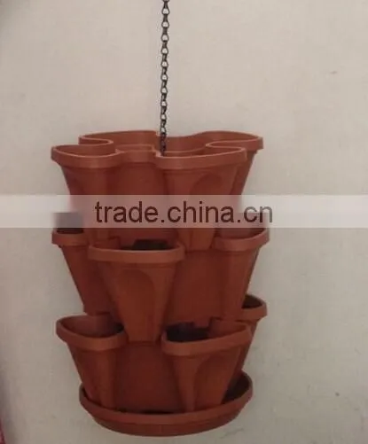 Stackable Garden Planter Herb Flower Pots Indoor Outdoor Round Clover photo-3