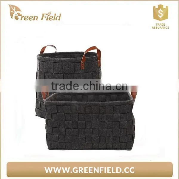 Excellent Quality Woven Handmade Felt Basket Bedroom Toys Storage Bag photo-4
