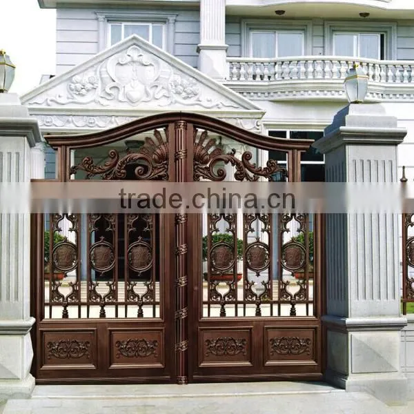 Custom Design Powder Coated Fancy Cast Metal Aluminum Garden Gate for Villa photo-6