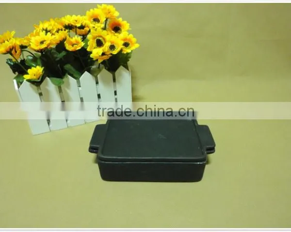 Wholesale Daily Use Square Black Porcelain With Lid Ceramic Bakeware photo-4