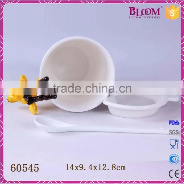 Home Drinkware White Custom Ceramic Mug With Lid photo-5