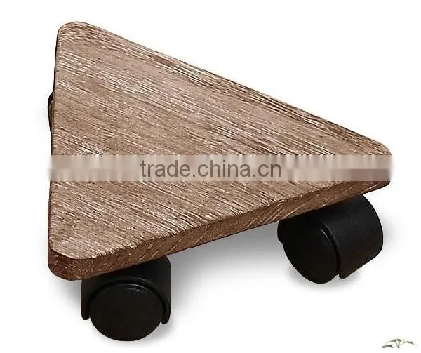 Modern Designwood Mat With Wheels for Your Flower Pot photo-5