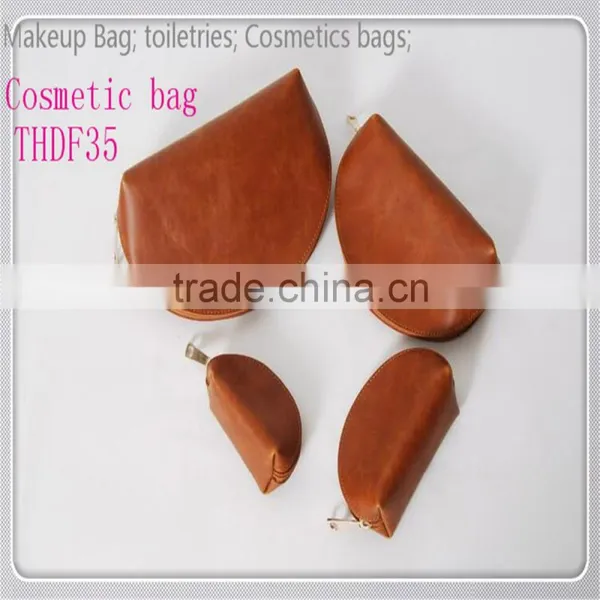 Brown Cosmetic Bag Custom Cosmetic Bag Make up Bag Brass Zipper Four Size Available photo-6