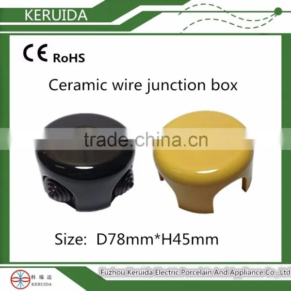 Retro Porcelain Junction Box With Rubber Plug/ceramic Wall Socket & Light Switch photo-2