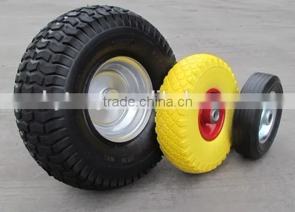 Flat Free Wheel pu Wheel 3.00-4 Solid Wheel photo-4