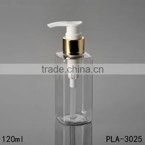 2017 Hot New Products Cosmetik Packaging Clear Empty 120ml Plastic Pet Square Bottle Pump Wholesale photo-2