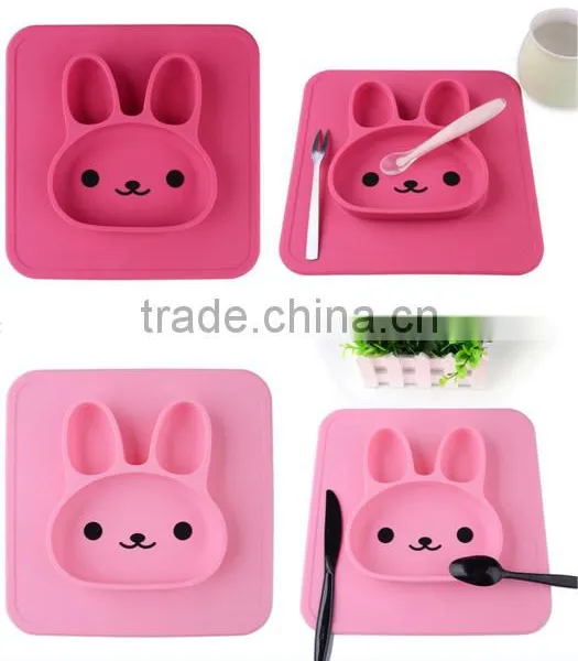 2017 Hot Selling Top Quality 100% Pure Food Grade Silicone Baby Placemat Suction Table For Kids photo-3