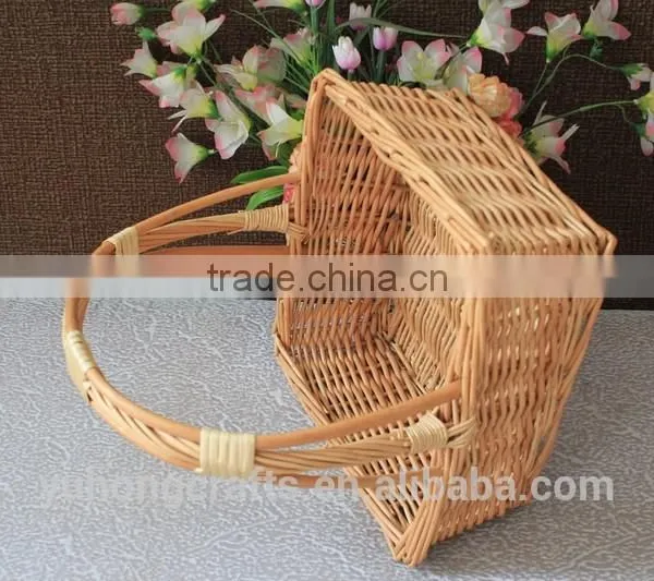 Storage Willow Basket With Handles Convenient For Picnic photo-4