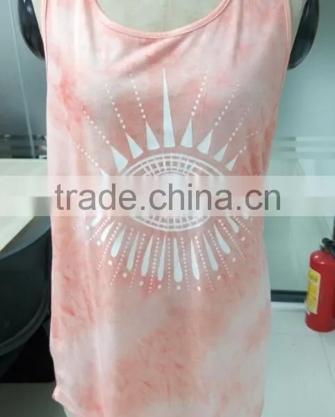 Multi Color T-Shirts Tie Dye Fashion Print Girl Vest Tank Tops Short Crop Top for Summer
