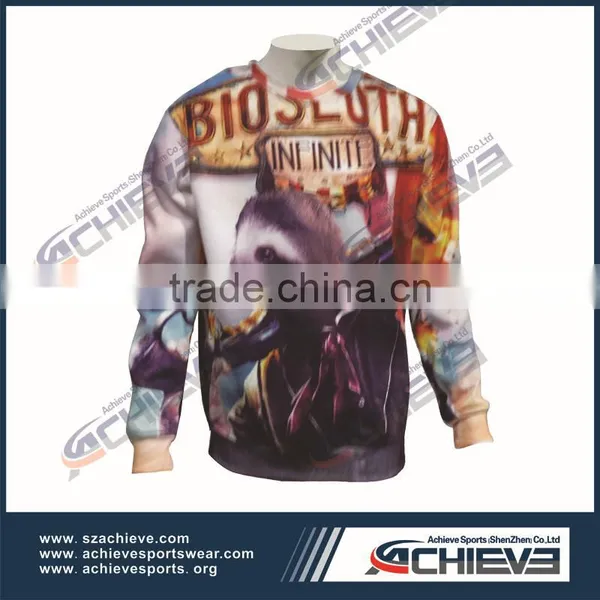 Custom Sublimation Cut and Sew Sweater,handmade Cut and Sew Red Color Side Sweater photo-5