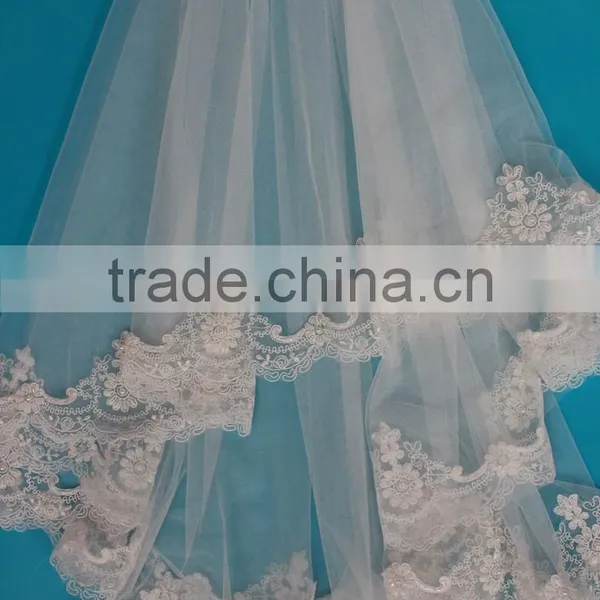 Wedding Decoration Material Face Veil, Cathedral Wedding Veil photo-4