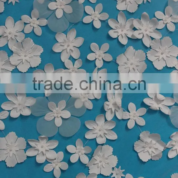 China Supplier 3d Lace Fabric Flower Design for Beautiful Girls' Dress