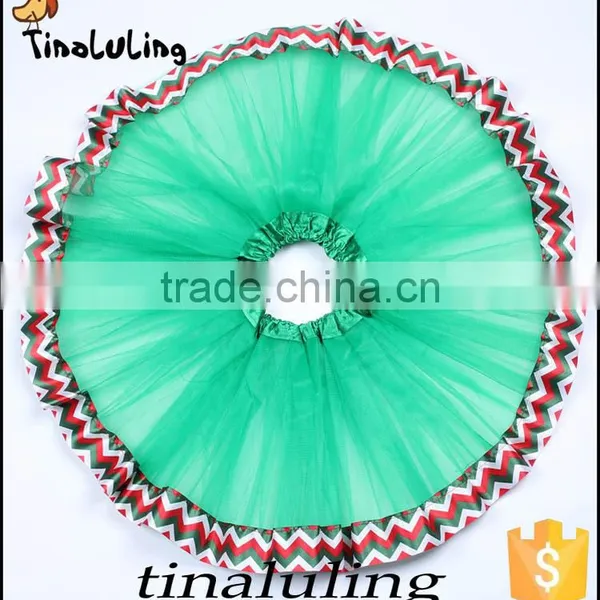 2016 Latest New Arrival Tulle Skirts Kids Christmas Green Tutus Baby Pettiskirts With Satin Ribbons photo-5