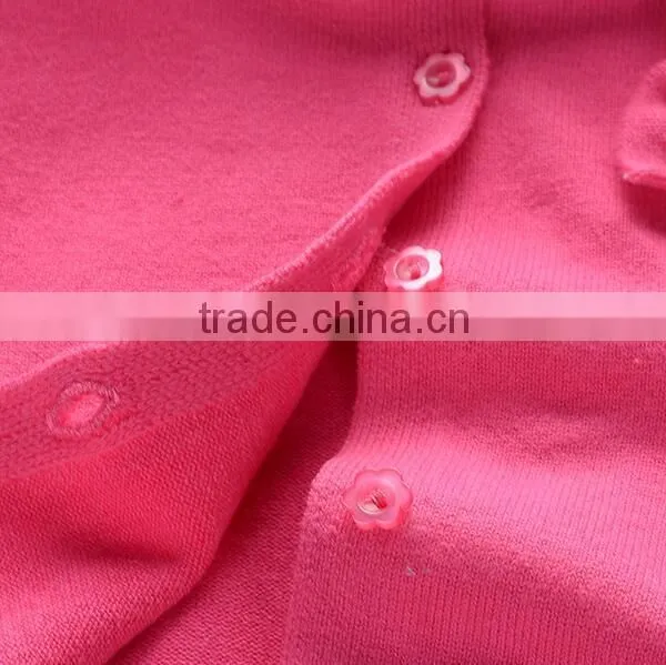 OEM 100% Cotton Knitted Cute Bows Girls Pink Cardigan Sweaters photo-5