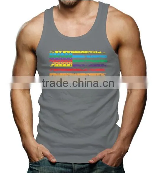 China 100 Cotton Stringer Tank Top Custom,mens Tank Top Fitness photo-2