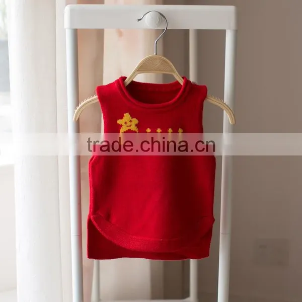 S32896W Toddler Baby Girls Floral Sleeveless Sweater Kids Children Kint Sweater Vest photo-4