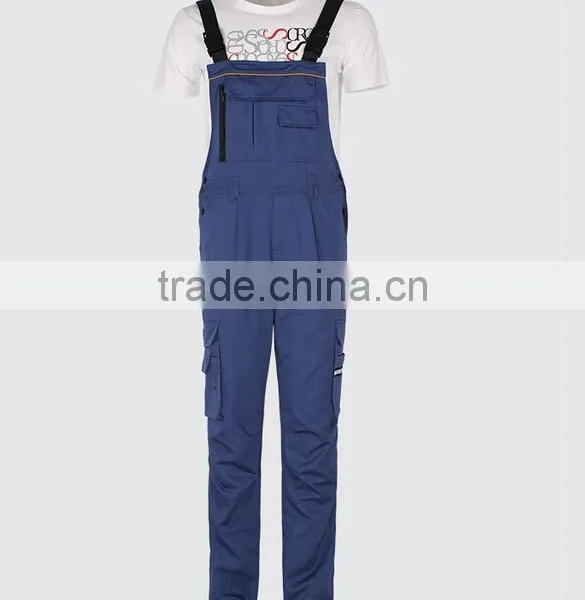 Juqian 2016 Quality Work Garments Classic Breathable Detachable Cargo Durable Blue Overall Work Pant photo-4