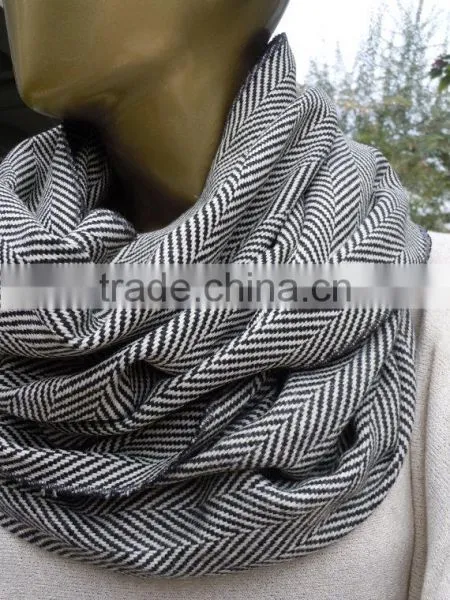 Herringbone Scarf, Mens Scarf, Grey Herringbone Infinity Scarf ,winter Scarf, Cowl Scarf, Women Men Scarves, Accessory photo-6