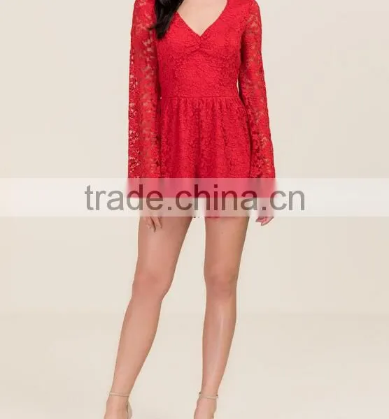 Sexy Long Sleeve Lace Club Rompers Jumpsuits Women 2016 photo-5