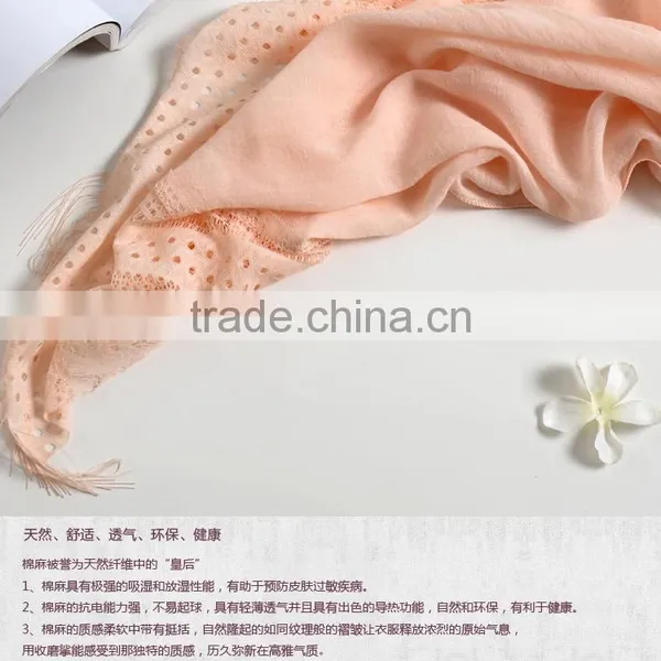 New Fashion Custom Lash Lace Trimming Viscose Hijab Scarf photo-5