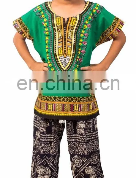Kids African Dashiki Ethnic Cotton Shirts photo-3