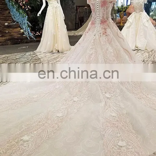 LS00319 Luxury High Quality Flower Patterns Wedding Dresses 2017 Latest Design off Shoulder Bridal Wedding Gown photo-6