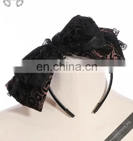 Gothic Steampunk High Waist Skirt With Headband Bow photo-3