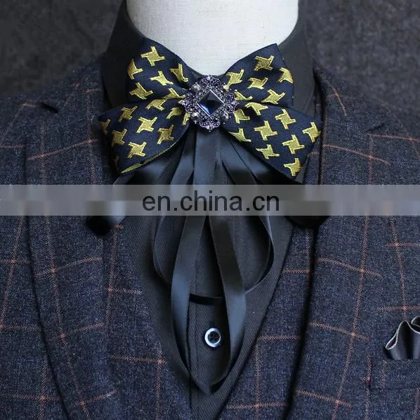 Aidocrystal Silk Solid Bowtie Men Vintage Blue Black Yellow Silver Wedding Bow Tie Handkerchief Tie