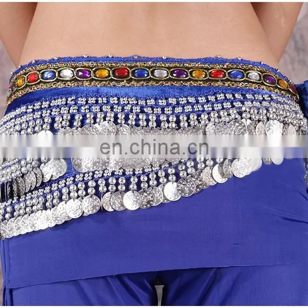 Cheap 248 and 338 Coins Belly Dance Silver Coins Hip Scarf Y-2035# photo-2