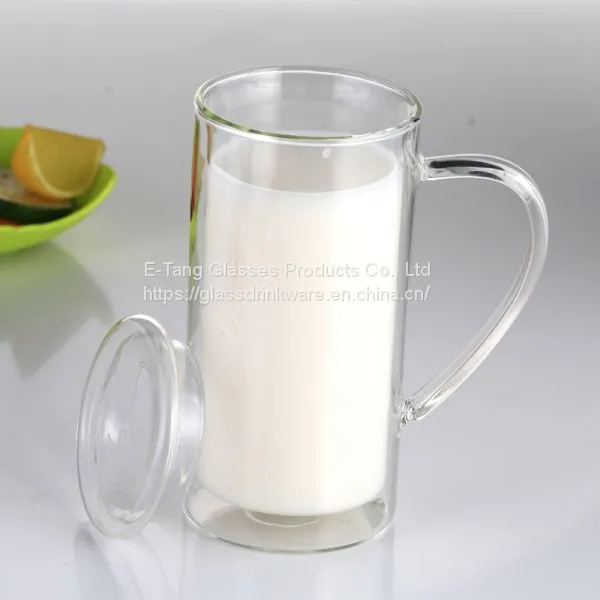 Heat Proof High Borosilicate Double Wall Glass Cup Tumbler Cups With Lid for Tea and Coffee Drinking photo-4