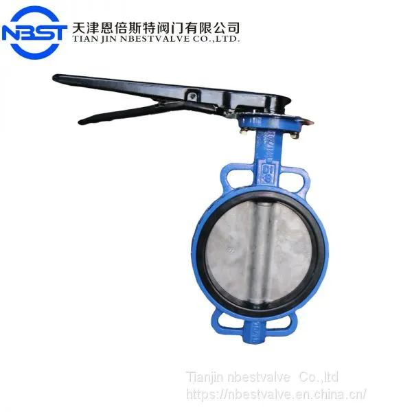 DN150 Aluminium Alloy Handles Lever Wafer Butterfly Valve photo-3