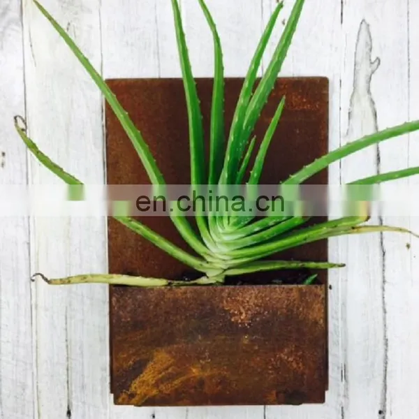 Custom Rectangular Corten Planter Box Metal Rust Wall Planters photo-6